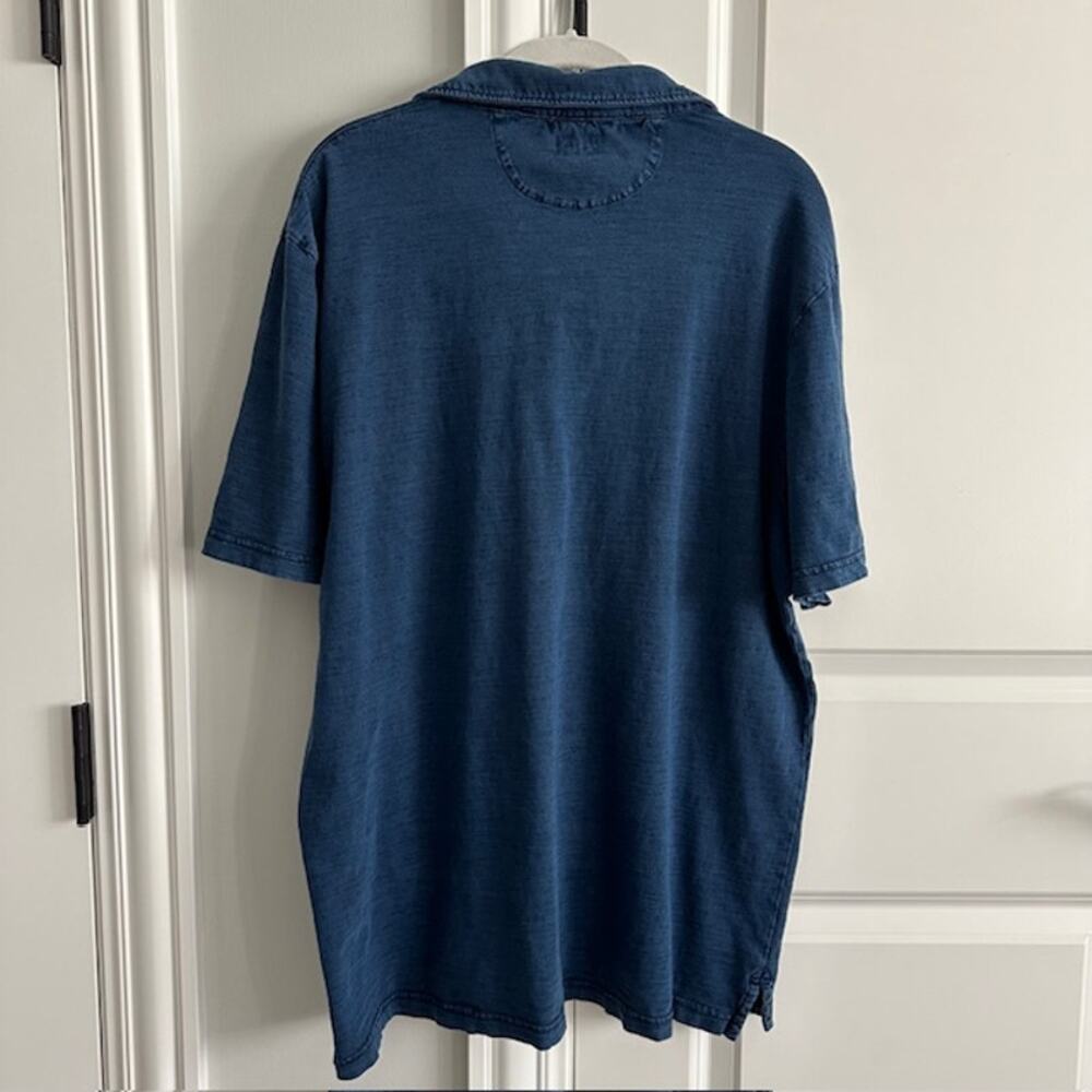 Faherty Short Sleeve Polo Shirt Size: XXL Color: Dark Indigo Wash - Picture 5 of 9
